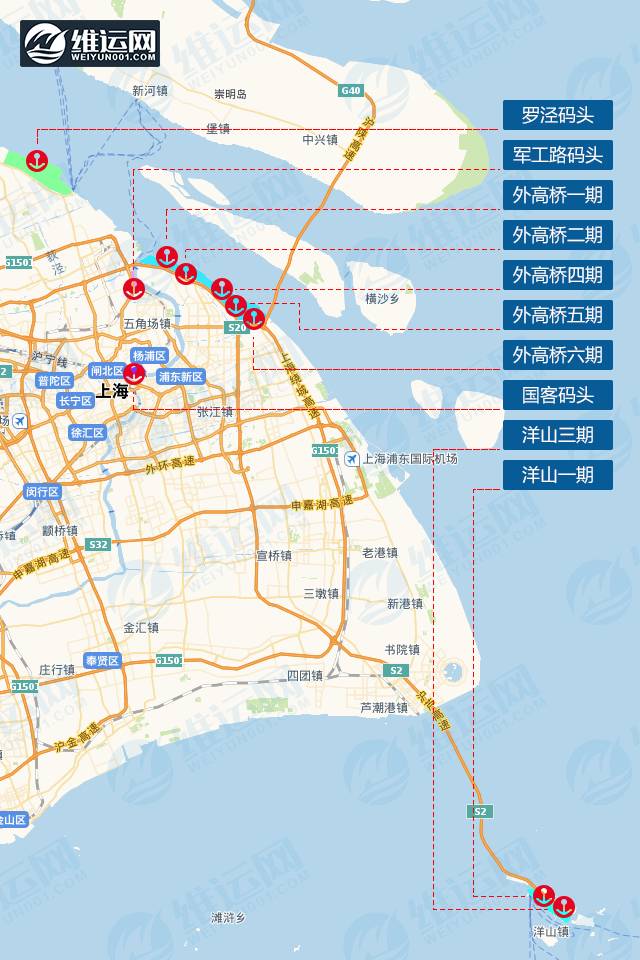 上海码头汇整附完整地图及联系方式