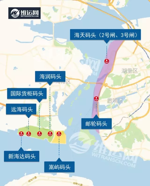 厦门港位置图图片