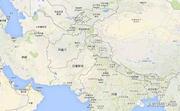 巴基斯坦的地理形状大致可以看作一个长方形,东部与我国的新疆接壤