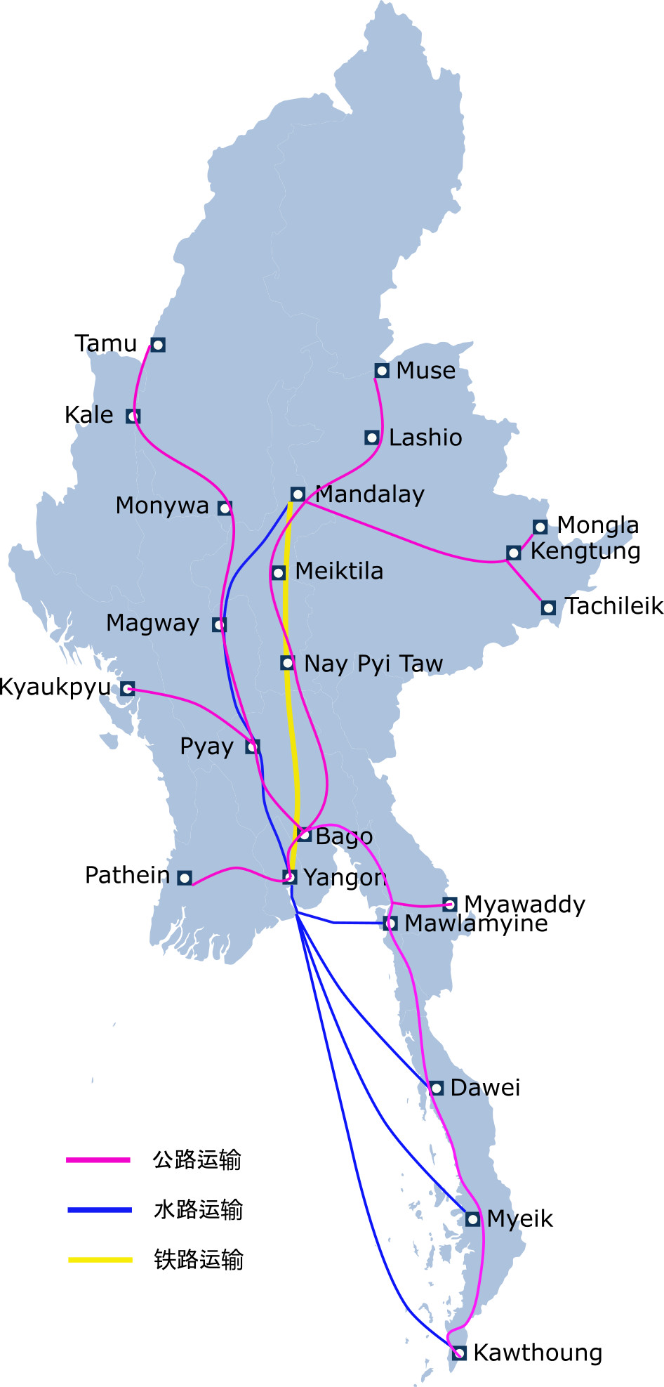 缅甸铁路网图片