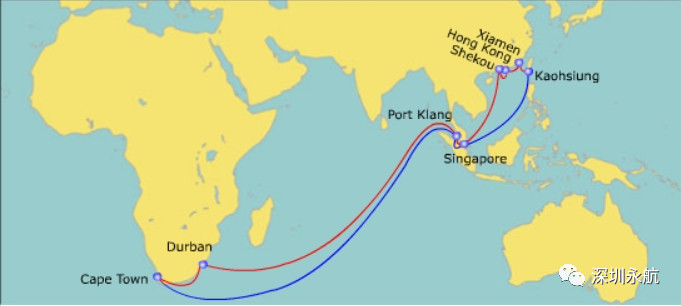 长荣海运航线图片