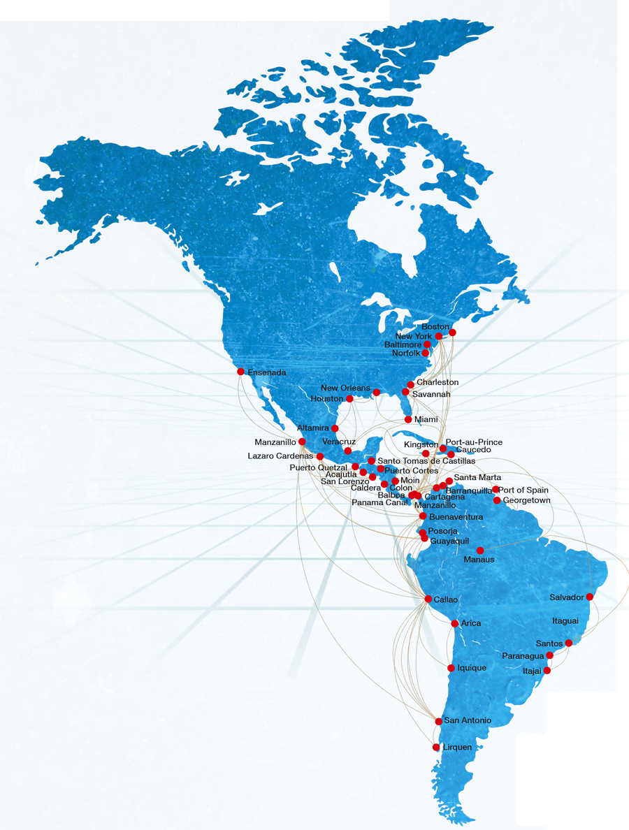 南美港口地图图片